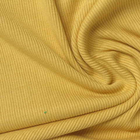 Yellow Ribbed Rib Knit, Modal-Tencel Lyocell