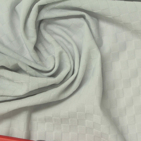 White Tone-on-Tone Square Warp Knit, Nylon-Spandex