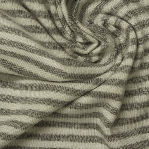 Dark Grey Horizontal-Stripe Jersey Knit, Viscose, 208 gsm