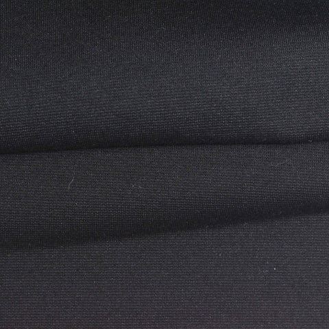Viscose Nylon Stretch Ponte Knit Fabric, 300 gsm, 150 cm — Black