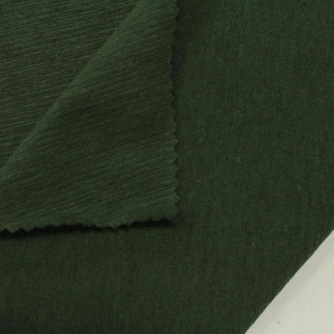 Dark Green Marl Jersey Knit, Cotton-Poly, 175 gsm