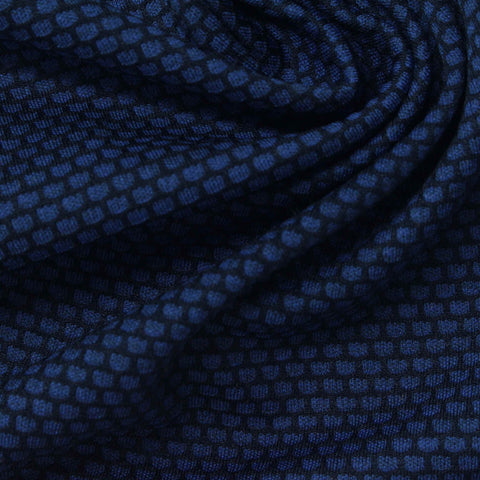 Dark Blue Squares Jacquard, Polyester