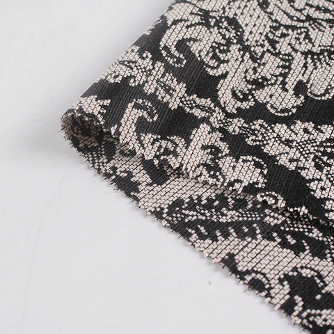 Floral Polyester Cotton Woven Fabric, 260 gsm, 148 cm — Grey