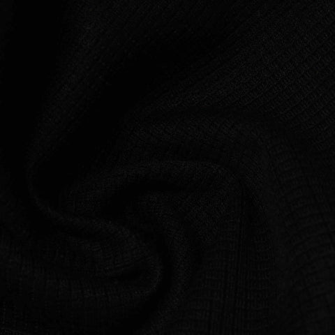 Polyester Stretch Fleece Fabric, 260 gsm — Black