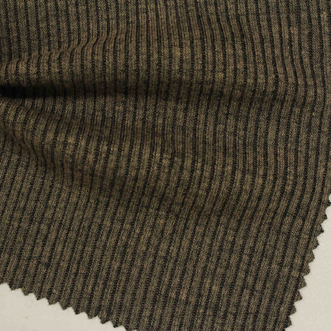 Polyester Viscose Stretch Rib Knit Fabric, 250 gsm, 147 cm — Brown