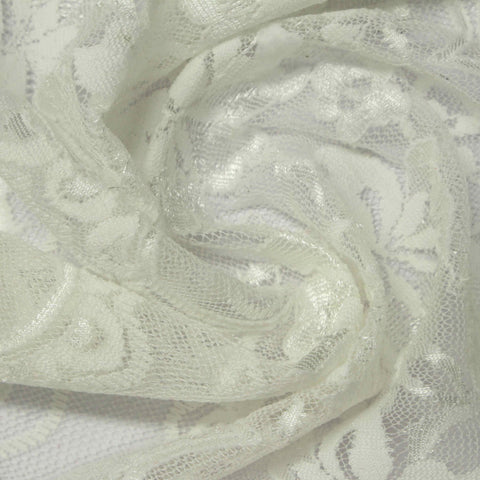 Off-White Floral Lace, Nylon, 150 cm