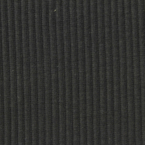 Cotton Stretch Rib Knit Fabric, 270 gsm, 125 cm — Grey