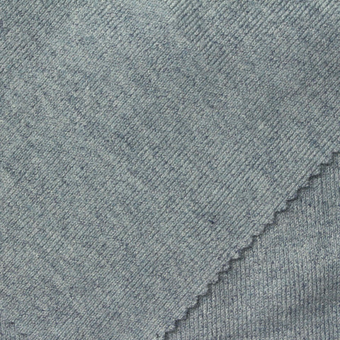 Light Blue-Grey Marl Rib Knit, Viscose-Poly