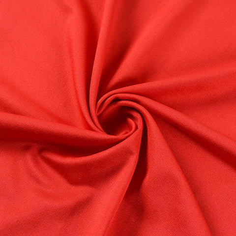 Polyester Stretch Jersey Knit Fabric, 125 gsm, 160 cm — Red
