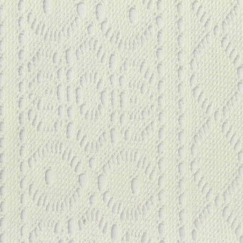 Off-White Eyelet Crepe, Poly-Cotton