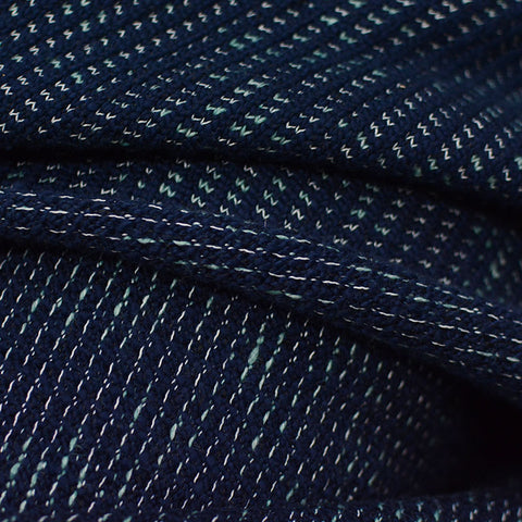 Jacquard Cotton Chunky Knit Fabric, 797 gsm, 184 cm — Navy