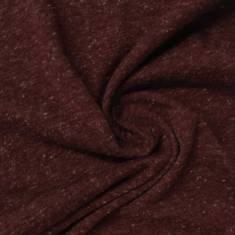 Dark Red-Brown Marl Jersey Knit, Poly-Cotton