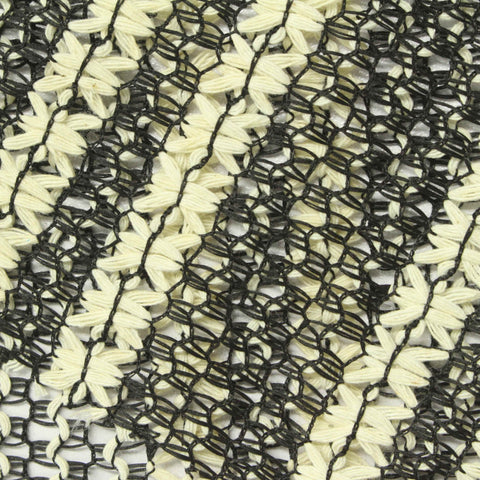 Cream Vertical-Stripe Jacquard, Poly-Cotton