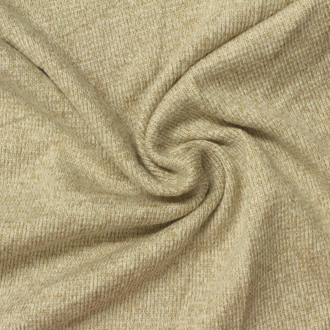 Light Beige Marl Rib Knit, Viscose-Poly, 316 gsm