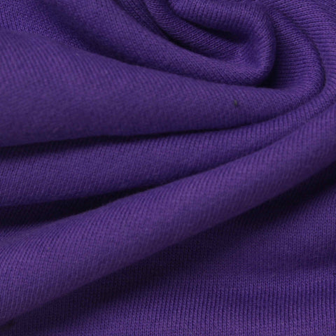 Cotton Polyester French Terry Fabric, 350 gsm, 185 cm — Purple