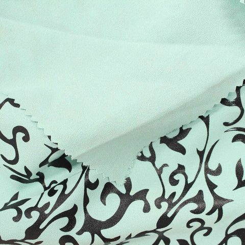 Black Floral Linen-Look, Polyester, 160 gsm