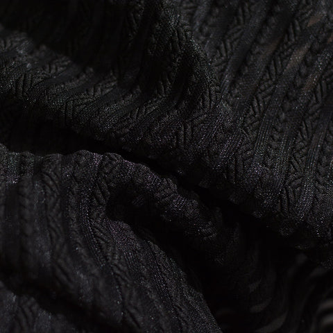 Black Tone-on-Tone Jacquard, Polyester, 220 gsm, 160 cm