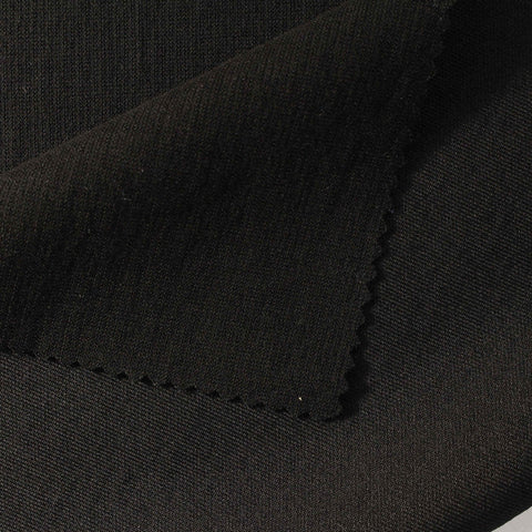 Cotton Polyester Blend Stretch Scuba Knit Fabric, 260 gsm, 156 cm — Black