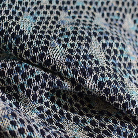 Cream Openwork Interlock Knit, Metallic-Cotton