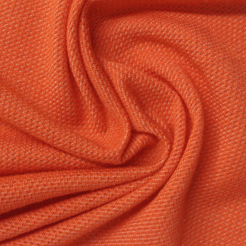Bright Orange Textured French Terry, Cotton