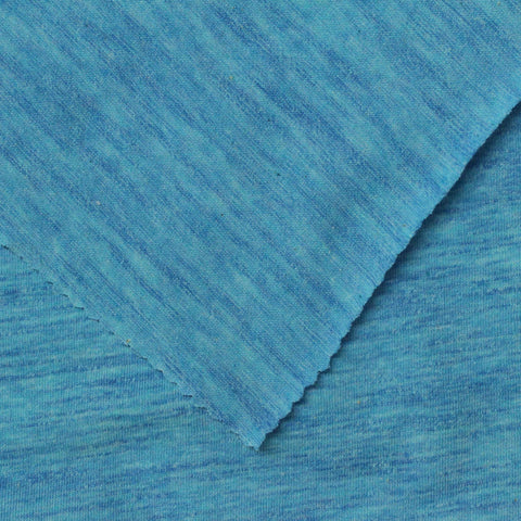 Cotton Polyester Stretch Jersey Knit Fabric, 160 gsm, 175 cm — Blue
