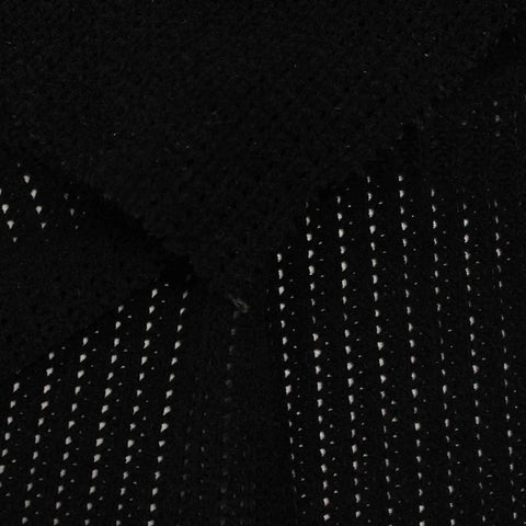 White Vertical-Stripe Chenille, Polyester, 283 gsm
