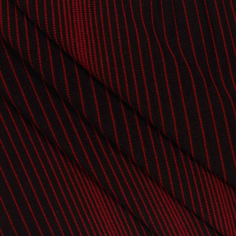 Red Vertical-Stripe Jacquard, Polyester, 240 gsm