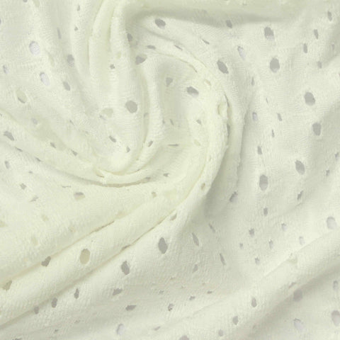 Jacquard Polyester Stretch Knit Fabric, 160 gsm, 150 cm — White