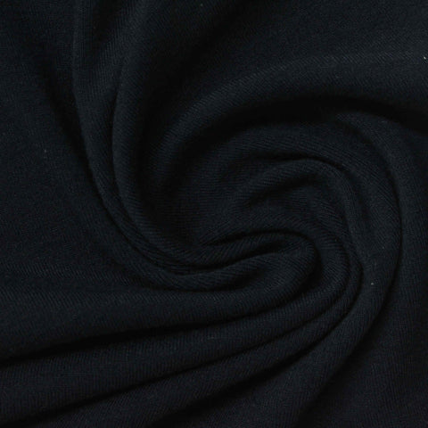 Polyester Stretch Rib Knit Fabric, 300 gsm — Black