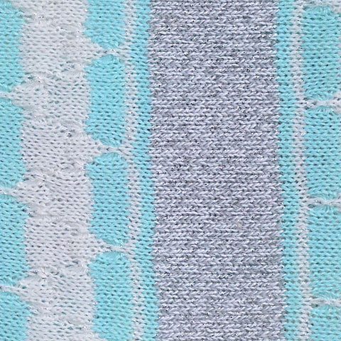 Light Blue Vertical-Stripe Chunky Knit, Cotton