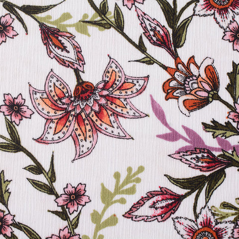 Pink Bold-Floral Crepe, Polyester