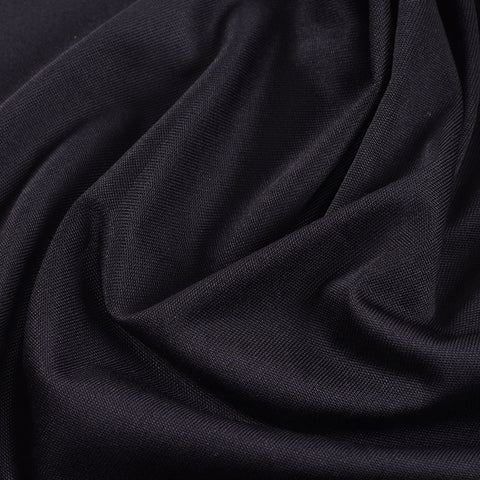 Polyester Stretch Milk Silk Knit Fabric, 120 gsm, 160 cm — Black