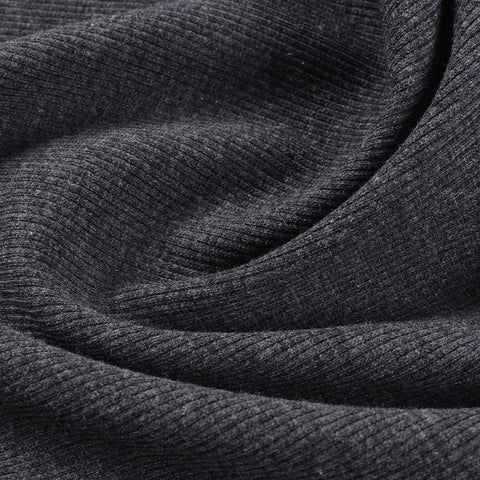 Polyester Cotton Stretch Rib Knit Fabric, 395 gsm, 121 cm — Grey