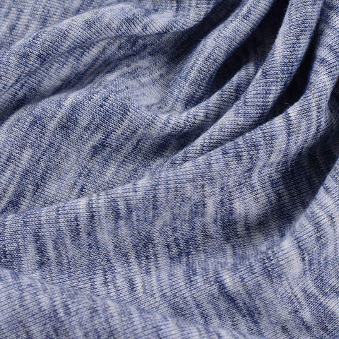 Blue Heathered-Marl Rib Knit, Poly-Viscose