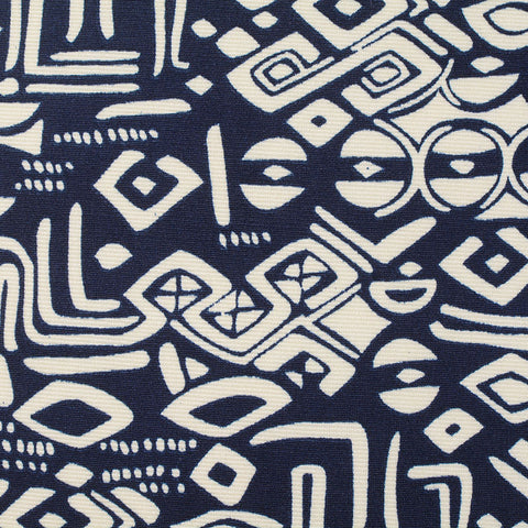 Navy Abstract Knit, Polyester