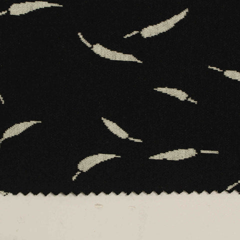 Jacquard Polyester Viscose Stretch Knit Fabric, 150 cm — Black, ref EF-4339