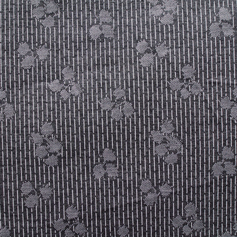 Dark Grey Vertical-Stripe Jacquard, Poly-Viscose