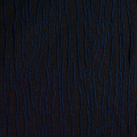 Dark Blue Vertical-Line Jacquard, Poly-Viscose