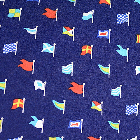 Printed Polyester Stretch Jersey Knit Fabric, 150 gsm, 150 cm — Navy