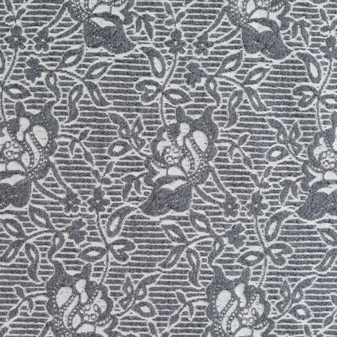 Grey Floral Jacquard, Polyester