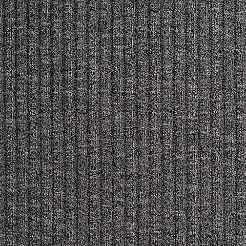 Dark Grey Heathered-Marl Rib Knit, Poly-Viscose, 265 gsm