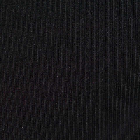 Polyester Viscose Rib Knit Fabric, 130 gsm, 170 cm — Black