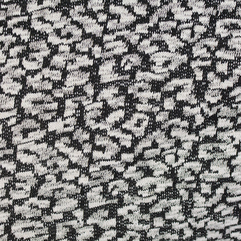 Black Abstract-Animal Print Chunky Knit, Poly-Cotton