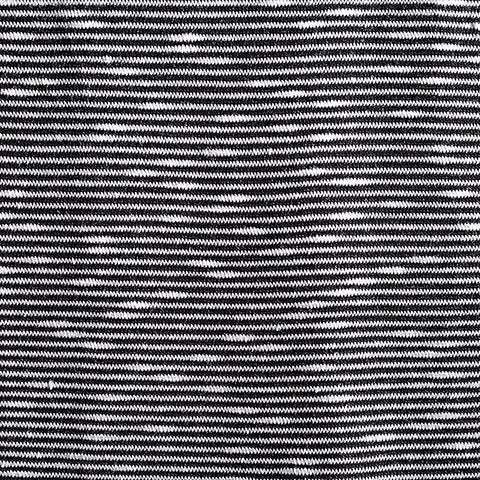 Black Horizontal-Stripe Rib Knit, Poly-Viscose, 130 gsm