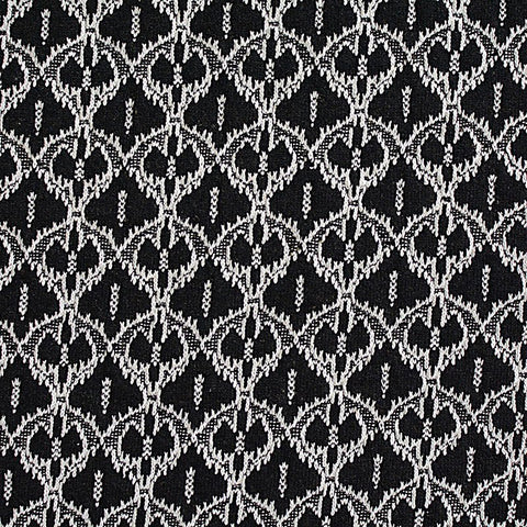 Jacquard Polyester Cotton Blend Stretch Knit Fabric, 534 gsm, 172 cm — Black