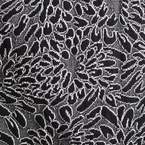 Black Abstract-Floral Jacquard, Poly-Cotton