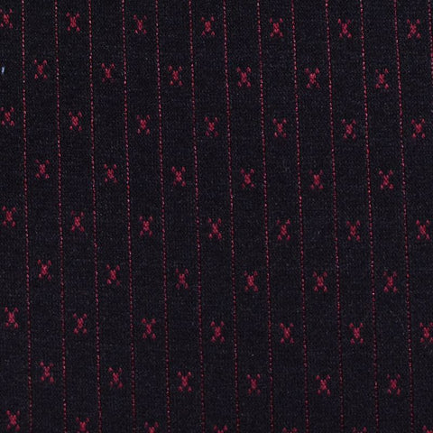 Red Vertical-Stripe Jacquard, Poly-Viscose