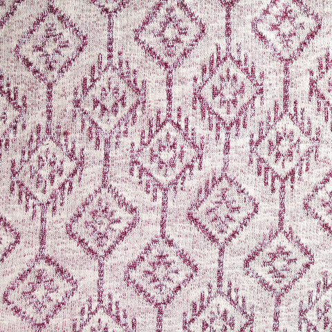 Plum Geometric-Diamond Chunky Knit, Cotton-Poly