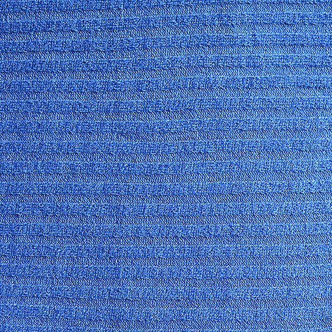 Polyester Viscose Stretch Rib Knit Fabric, 283 gsm, 123 cm — Blue