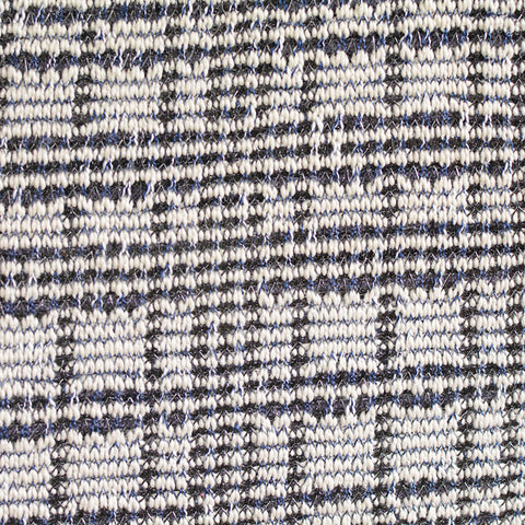 Dark Blue Geometric Interlock Knit, Metallic-Poly